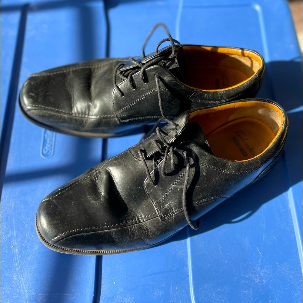 Clarks Black Men’s Lace-Up Dress Shoes SZ 10.5 M